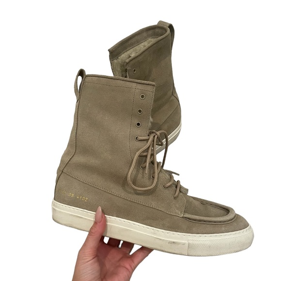 Common Projects Suede Leather Shearling Boots - Picture 7 of 11